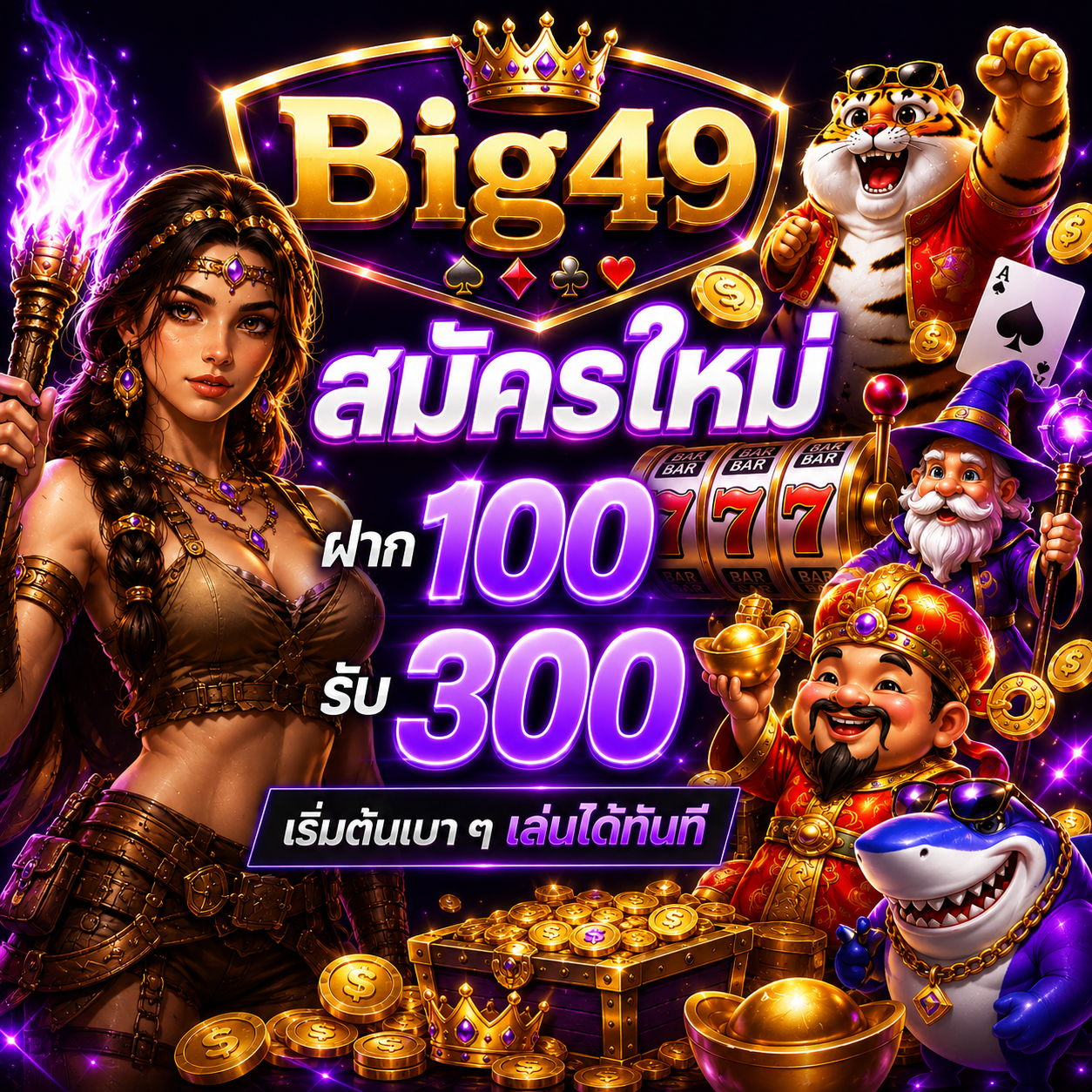 สมาชิกใหม่ ฝาก 100 รับ 300