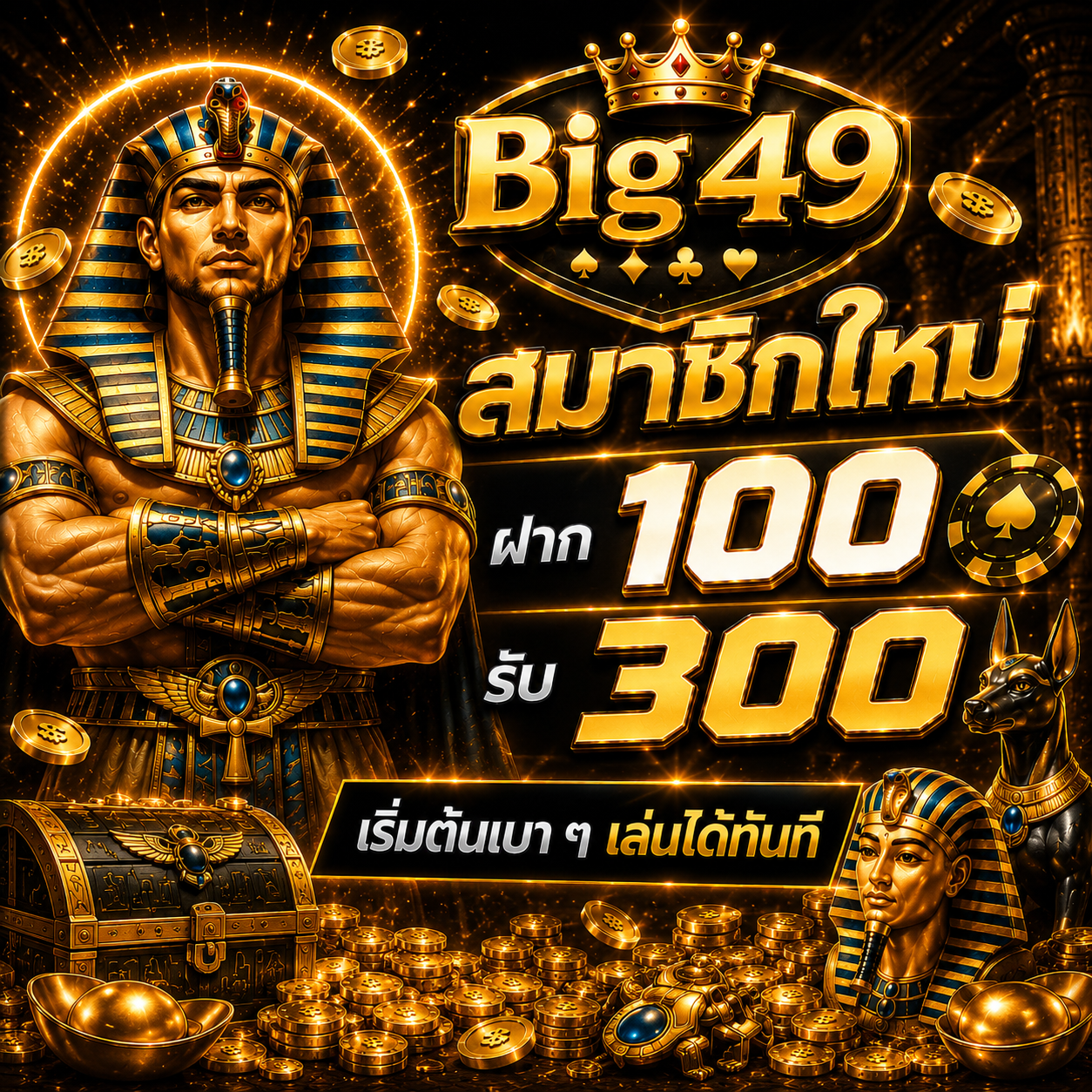 สมาชิกใหม่ ฝาก 100 รับ 300 - Egyptian theme